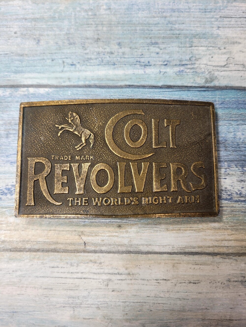Vintage Colt Revolvers Decorative Brass belt buckle - Brass Tone